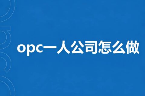 opc一人公司怎么做
